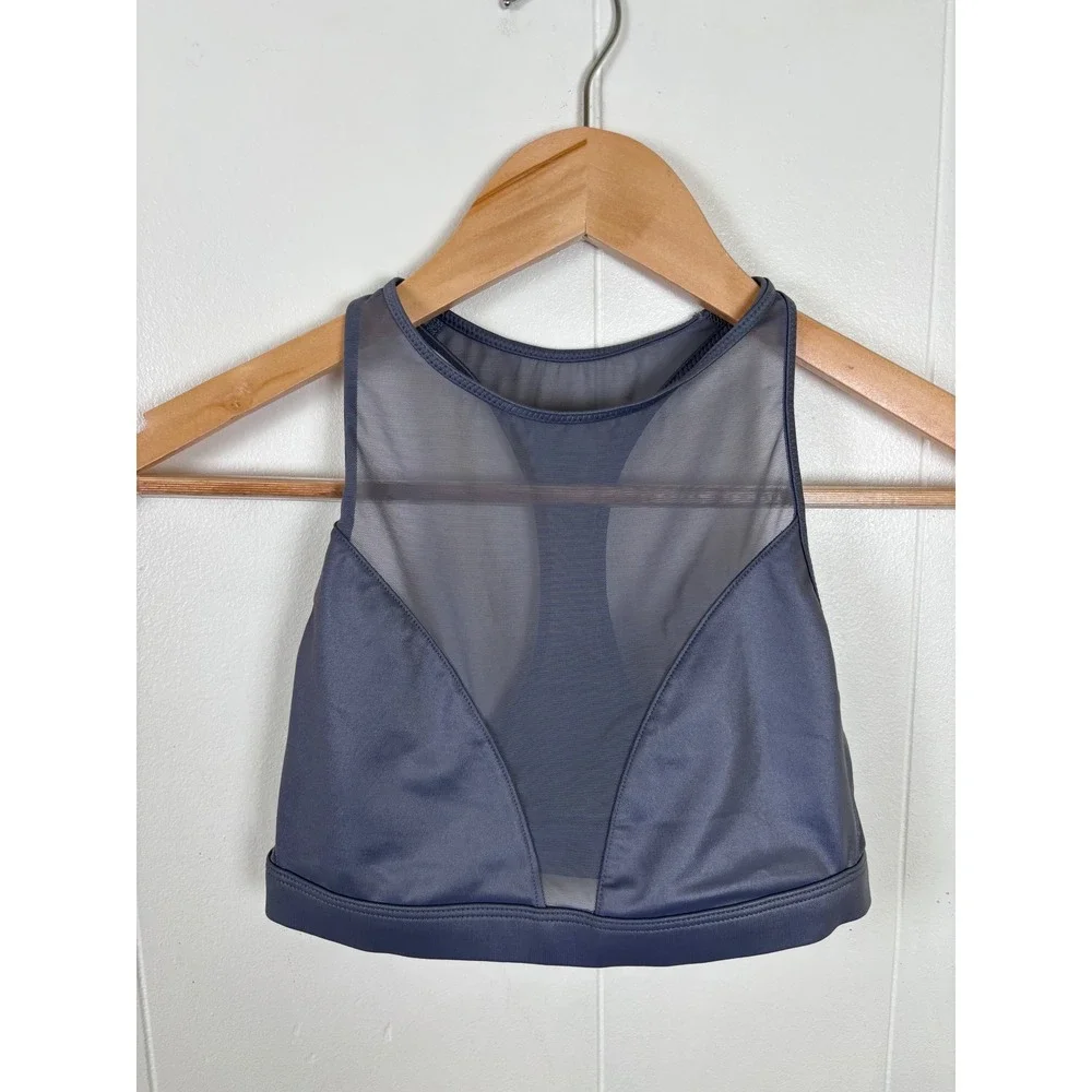 Victoria Sport Bra Top Mesh Racerback Athletic Gray XS